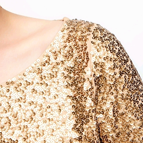 New! J Crew Gold Sequin Boatneck Top in Small - Picture 8 of 8